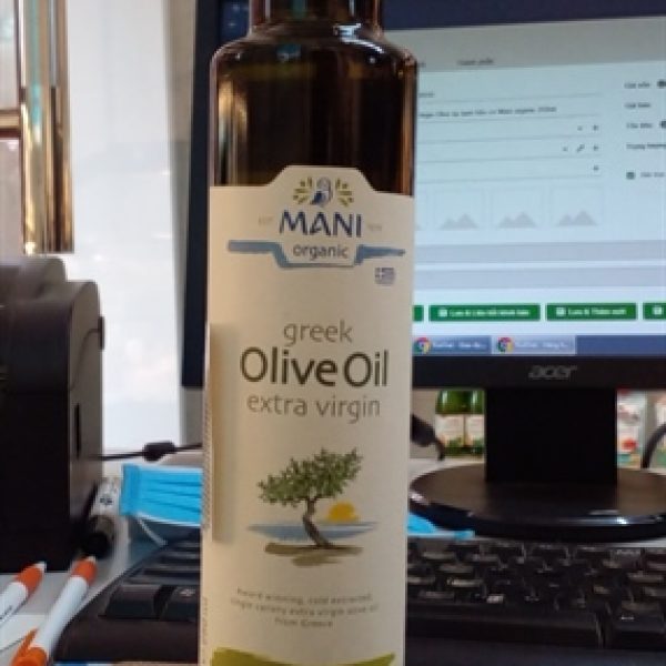 Dầu Extra Virgin Olive ép lạnh hữu cơ Mani organic 250ml