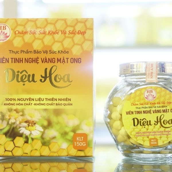 Viên tinh nghệ vàng mật ong Diệu Hoa 180g – Hộp 180g